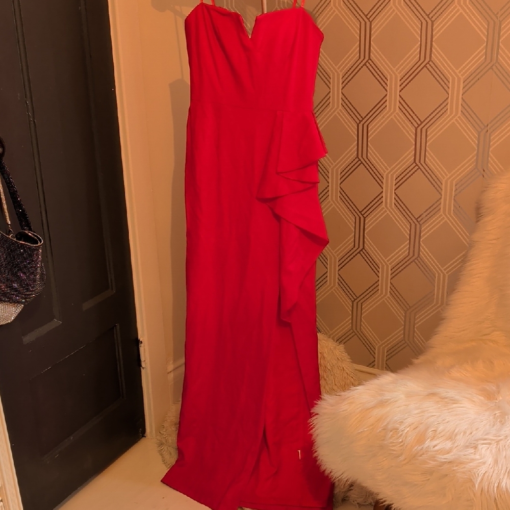 Adrianna Papell Red Strapless Dress